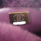 Chanel Sheer Ring Flap Bag As3354 Shoulder Lambskin Shearling Purple — view 9