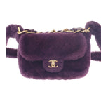 Chanel Sheer Ring Flap Bag As3354 Shoulder Lambskin Shearling Purple — view 3