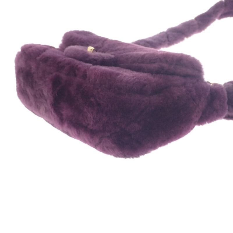 Chanel Sheer Ring Flap Bag As3354 Shoulder Lambskin Shearling Purple — view 5