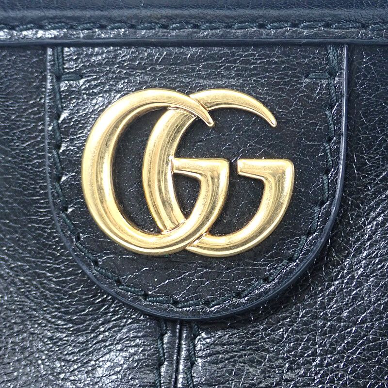 Gucci Rebel Small Taiga Head Shoulder Bag Calf Black Gold Hardware — view 8