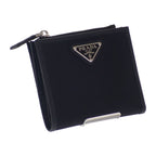 Prada Re-nylon Card Case 2 Ml049 Dmh f0002 Fold Wallet Saffiano Black Silver — view 2
