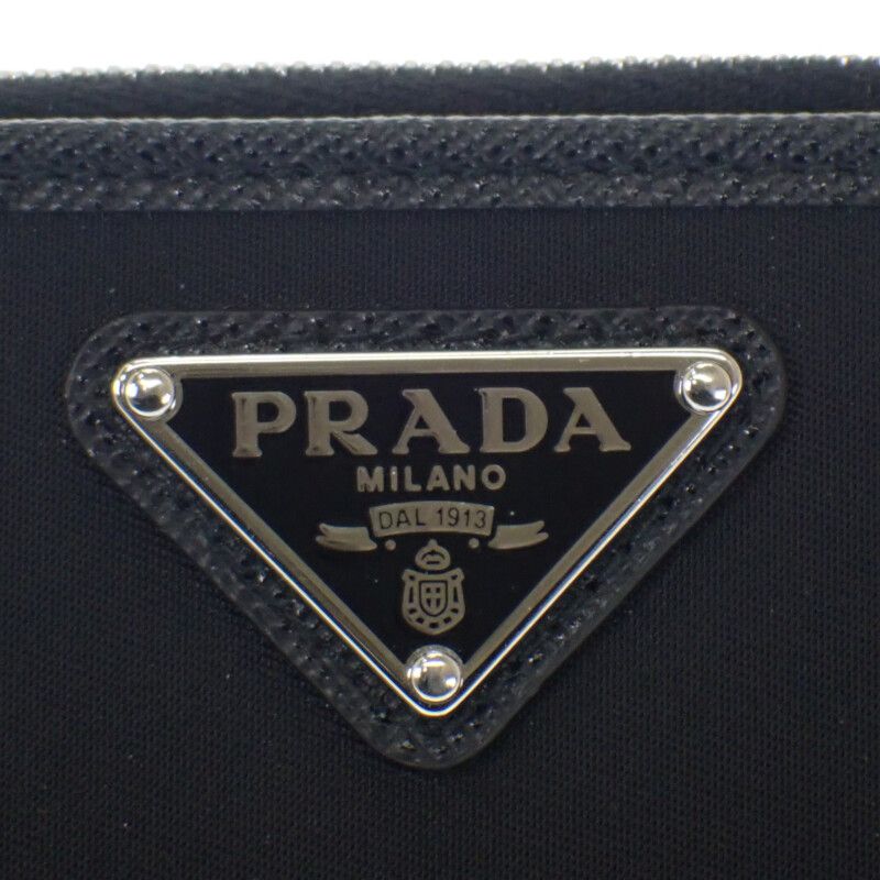 Prada Re-nylon Card Case 2 Ml049 Dmh f0002 Fold Wallet Saffiano Black Silver — view 6