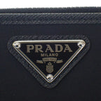 Prada Re-nylon Card Case 2 Ml049 Dmh f0002 Fold Wallet Saffiano Black Silver — view 6