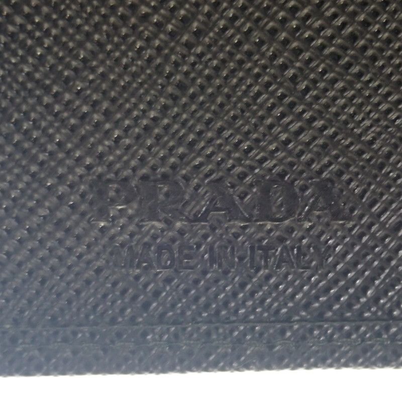 Prada Re-nylon Card Case 2 Ml049 Dmh f0002 Fold Wallet Saffiano Black Silver — view 8
