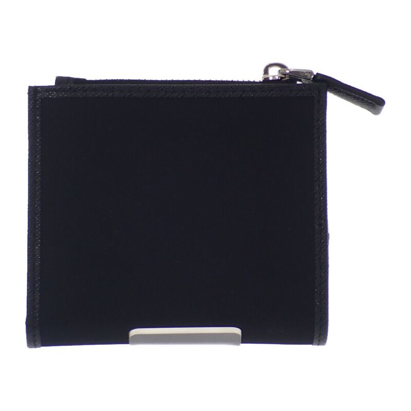 Prada Re-nylon Card Case 2 Ml049 Dmh f0002 Fold Wallet Saffiano Black Silver — view 3