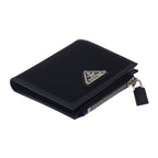 Prada Re-nylon Card Case 2 Ml049 Dmh f0002 Fold Wallet Saffiano Black Silver — view 5
