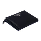 Prada Re-nylon Card Case 2 Ml049 Dmh f0002 Fold Wallet Saffiano Black Silver — view 4