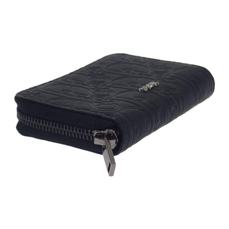 Christian Dior Gravity Zip 2 Flg h00 N Coin Case Calf Black Silver — view 4