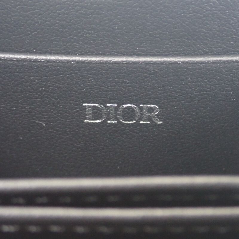 Christian Dior Gravity Zip 2 Flg h00 N Coin Case Calf Black Silver — view 7