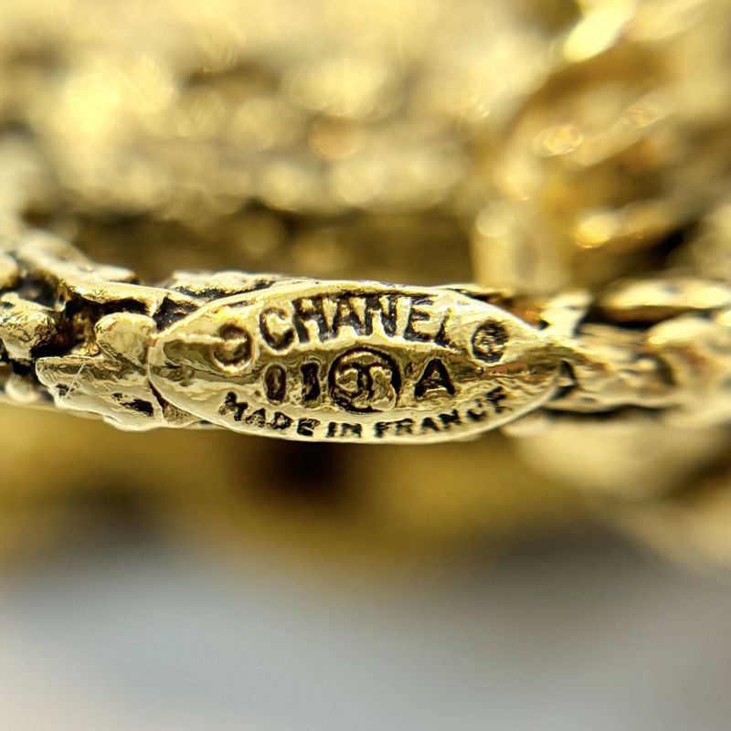Chanel Necklace Coco Lava Magma Long Gold GP 93 A Black — view 5