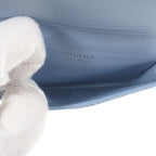 Prada Saffiano Triangle 1 Mc110 qhh f0 ozx Card Case Light Blue Silver — view 6