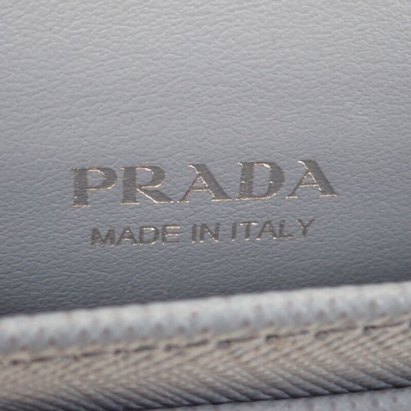Prada Saffiano Triangle 1 Mc110 qhh f0 ozx Card Case Light Blue Silver — view 7