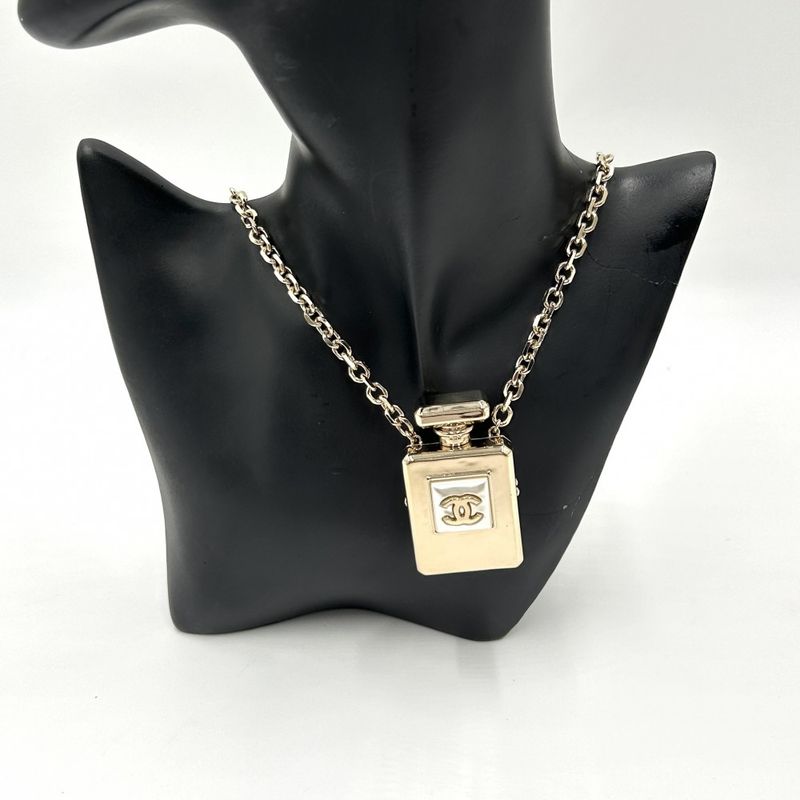 Chanel Necklace Women Long Perfume Motif Coco Mark Accessories