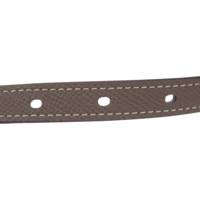 Hermes Pop H 15 Belt Vaux Epson Etoupe Brown Pink Gold Hardware — view 5