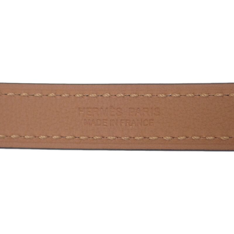 Hermes Pop H 15 Belt Vaux Epson Etoupe Brown Pink Gold Hardware — view 6