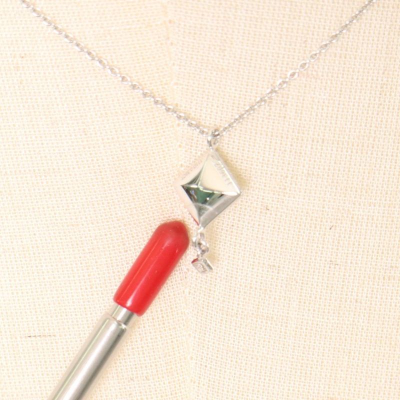 Hermes Necklace Medallion Pendant Jewelry With Adjuster 18K Gold 750 WG