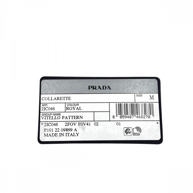 Prada Choker Women Triangle Logo Accessories Leather 2 Ic046 Black White — view 9