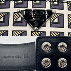 Prada Choker Women Triangle Logo Accessories Leather 2 Ic046 Black White — view 7