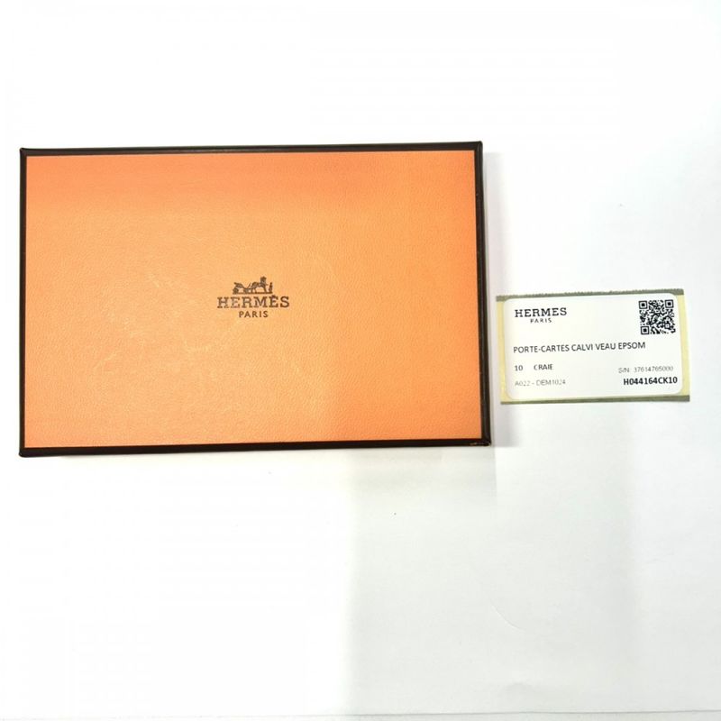 Hermes Card Case Calvi Business Holder Ivory Small — view 9