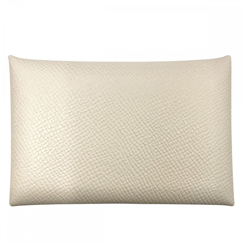Hermes Card Case Calvi Business Holder Ivory Small — view 4