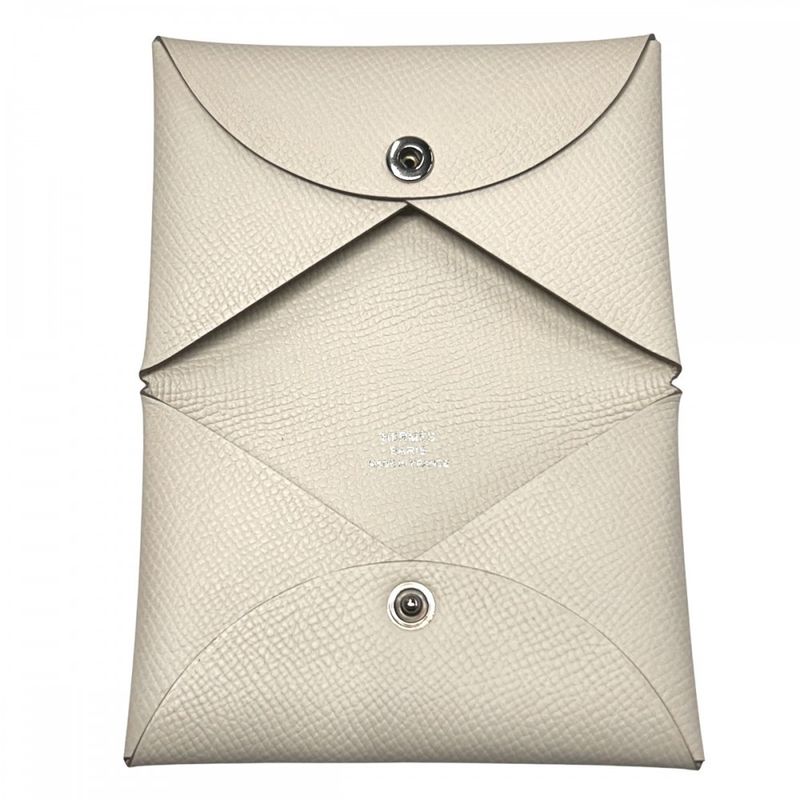 Hermes Card Case Calvi Business Holder Ivory Small — view 5