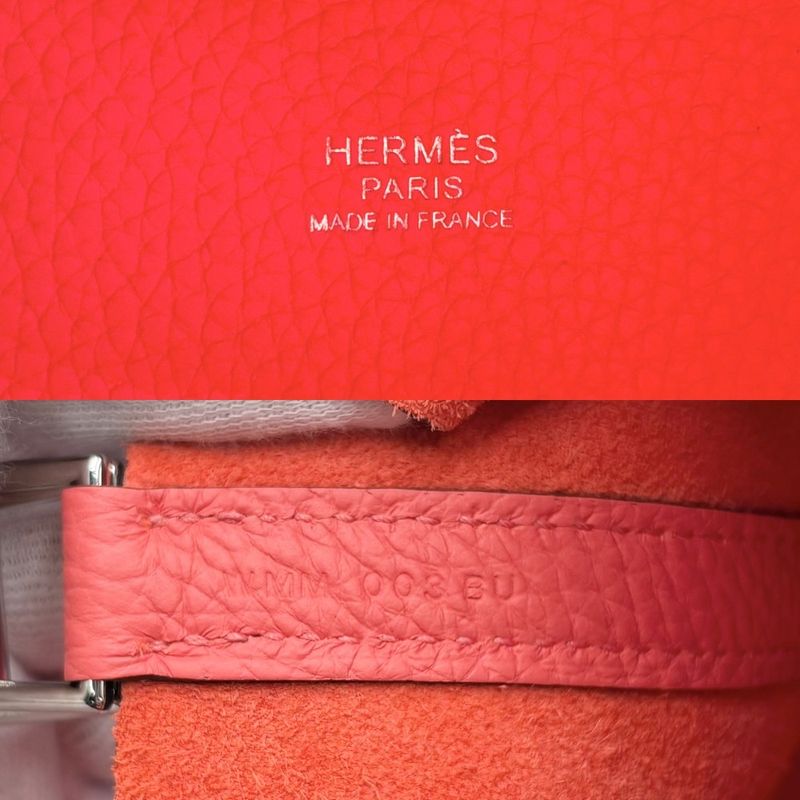 Hermes Handbag Picotin Lock PM Bag W Taurillon Redish Silver — view 6
