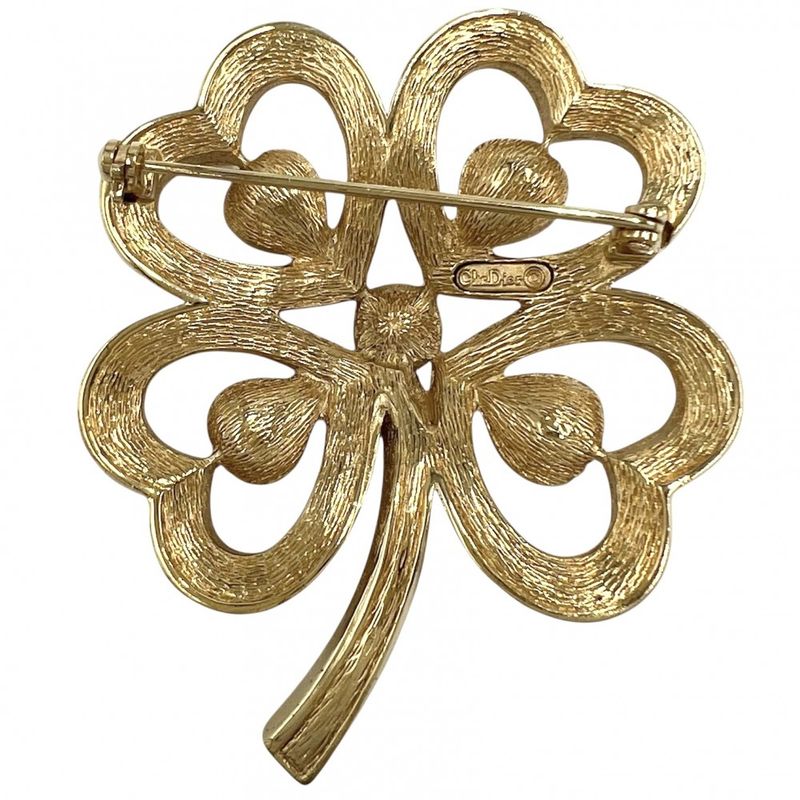 Christian Dior Brooch Clover Accessories Fashion Items Small — view 4
