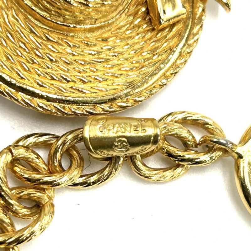 Chanel Necklace Hat Motif Straw Accessories Vintage GP