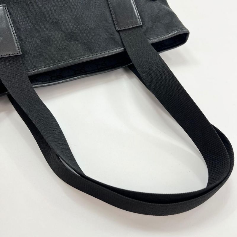 Gucci Tote Handbag Shoulder GG 019/0481 Black Silver Hardware — view 4