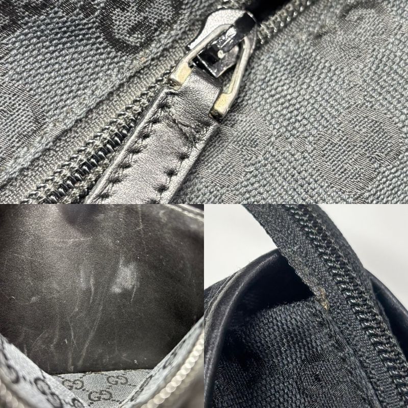 Gucci Tote Handbag Shoulder GG 019/0481 Black Silver Hardware — view 9