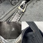 Gucci Tote Handbag Shoulder GG 019/0481 Black Silver Hardware — view 9