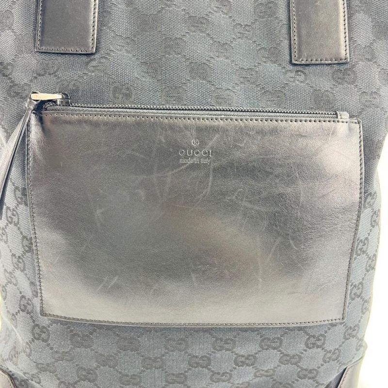 Gucci Tote Handbag Shoulder GG 019/0481 Black Silver Hardware — view 7