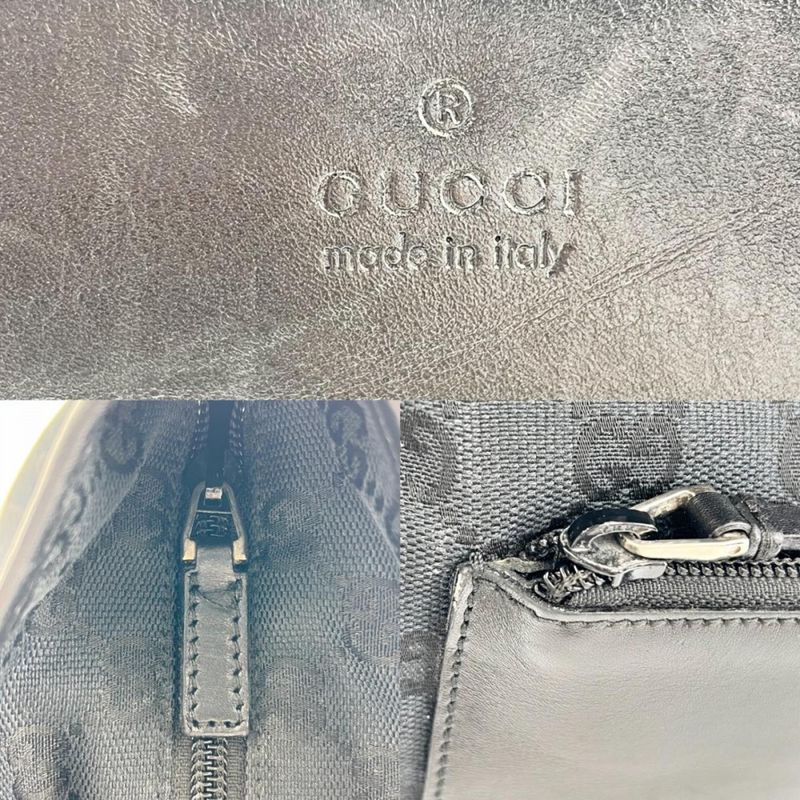 Gucci Tote Handbag Shoulder GG 019/0481 Black Silver Hardware — view 6