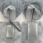 Gucci Tote Handbag Shoulder GG 019/0481 Black Silver Hardware — view 8