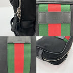 Gucci Clutch Bag Pouch Sherry Line Nylon Black Silver — view 8