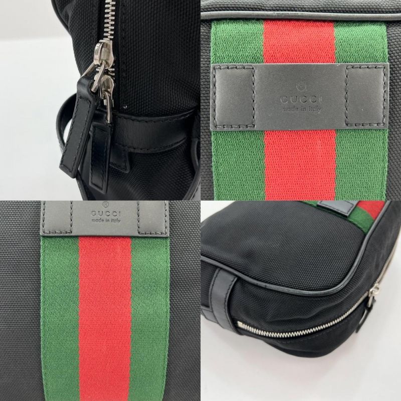 Gucci Clutch Bag Pouch Sherry Line Nylon Black Silver — view 8