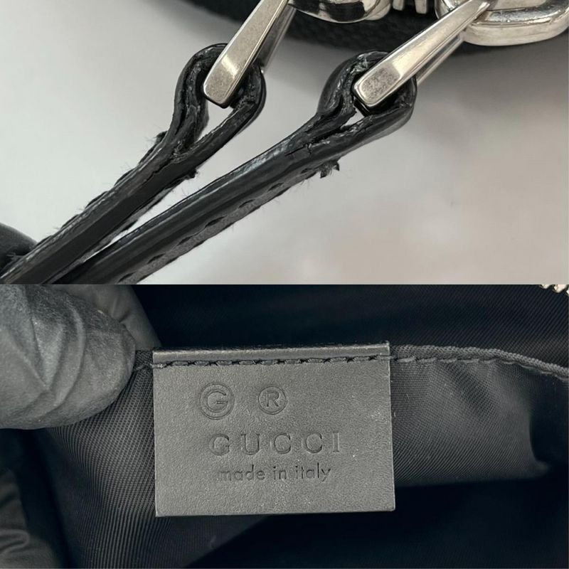Gucci Clutch Bag Pouch Sherry Line Nylon Black Silver — view 6