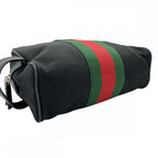 Gucci Clutch Bag Pouch Sherry Line Nylon Black Silver — view 4