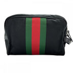 Gucci Clutch Bag Pouch Sherry Line Nylon Black Silver — view 3