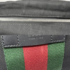 Gucci Clutch Bag Pouch Sherry Line Nylon Black Silver