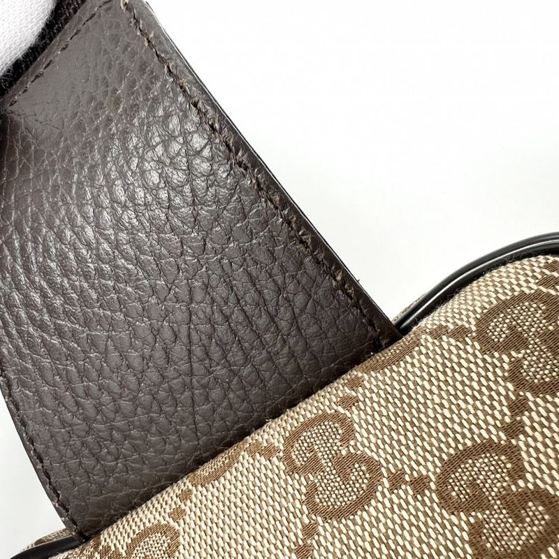Gucci Waist Bag Pouch Body GG Canvas Leather Brown — view 6