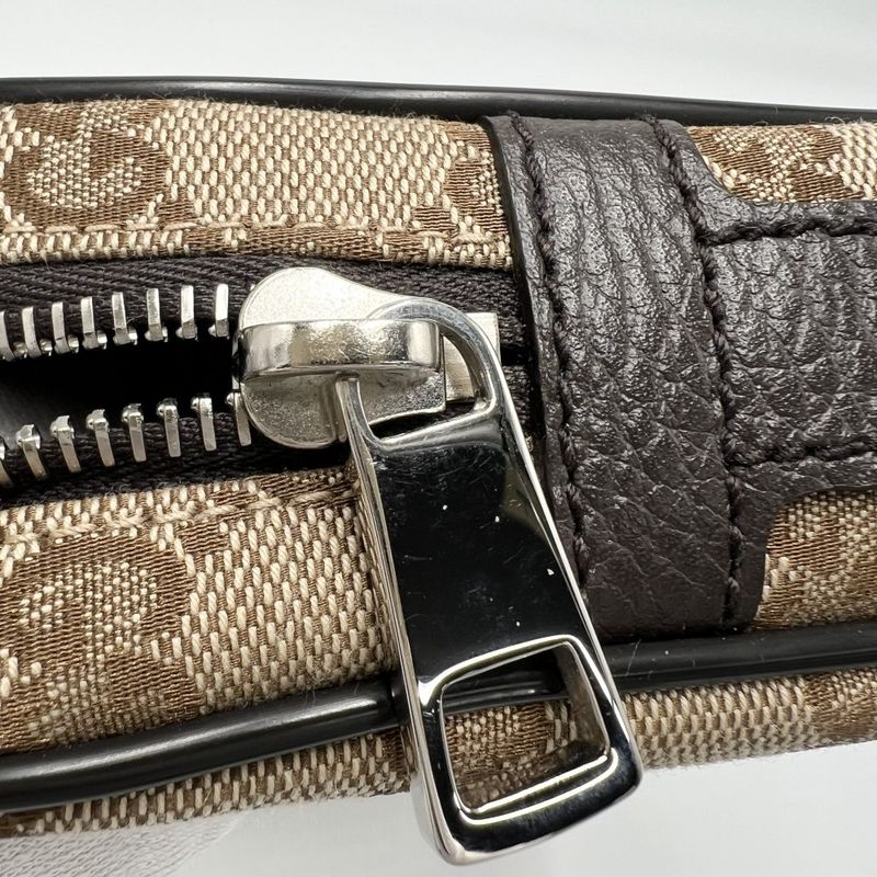 Gucci Waist Bag Pouch Body GG Canvas Leather Brown — view 8