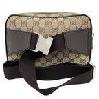 Gucci Waist Bag Pouch Body GG Canvas Leather Brown — view 2