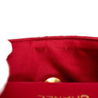Chanel Quilted Chain Shoulder Bag Red Black Silk Satin — view 4