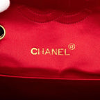 Chanel Quilted Chain Shoulder Bag Red Black Silk Satin — view 6