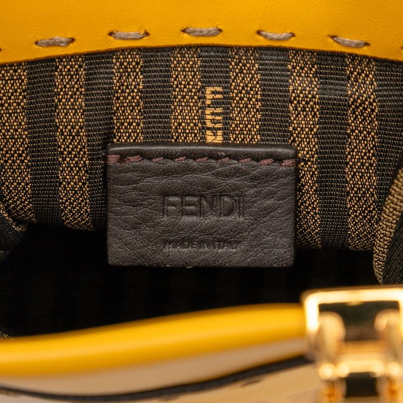 Fendi Sunshine Shopper Mini Tote Bag 2-Way 8 Bs051 Yellow Brown — view 5