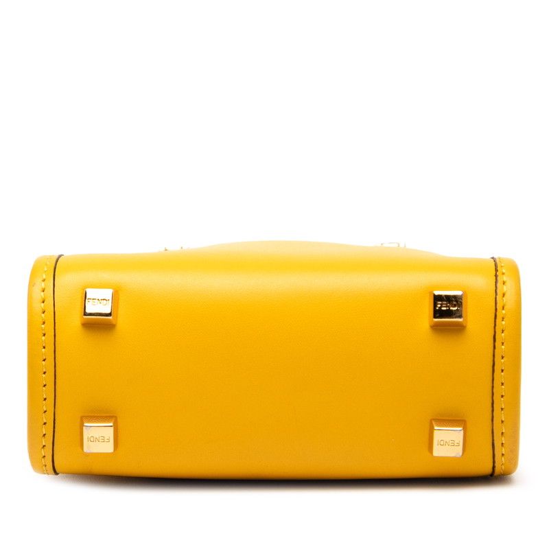 Fendi Sunshine Shopper Mini Tote Bag 2-Way 8 Bs051 Yellow Brown — view 3