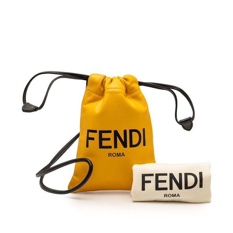 Fendi Logo Phone Pouch 7 Ar898 Yellow Leather — view 7
