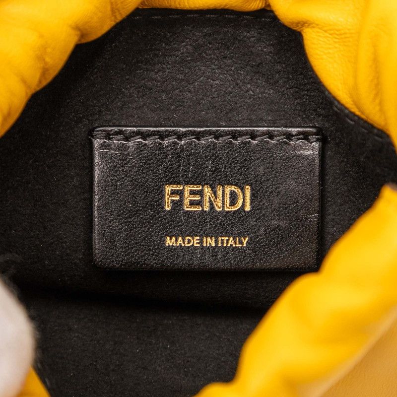 Fendi Logo Phone Pouch 7 Ar898 Yellow Leather — view 5
