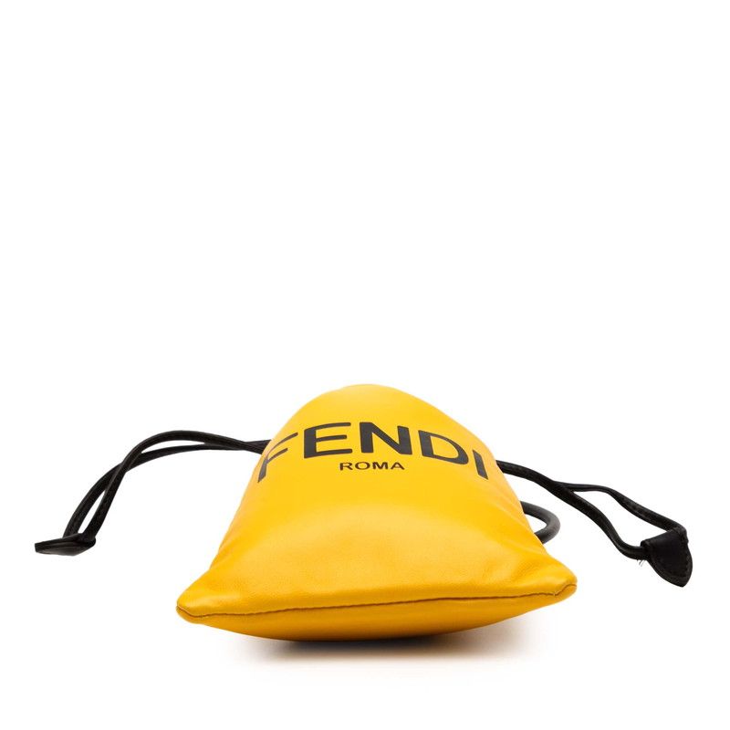 Fendi Logo Phone Pouch 7 Ar898 Yellow Leather — view 3